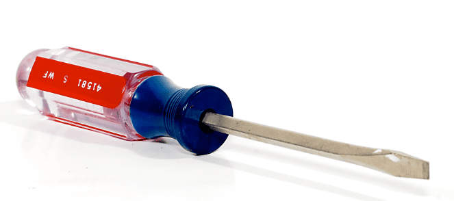 Spot the signature tool featuring a single, slim, straight blade designed for slotted screws.
