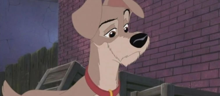 Which signature animated canine is captured in this frame?